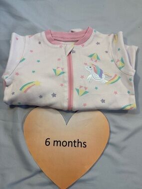 Tuffy Baby Onesie with Stars, rainbows, and embroidered unicorn